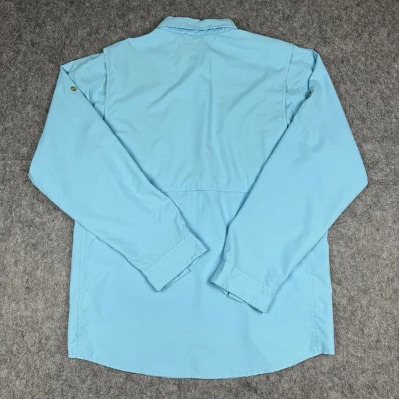 Patagonia Sol Patrol Fishing Shirt Mens Medium Turquoise Long Sleeve Ripstop - Picture 14 of 15